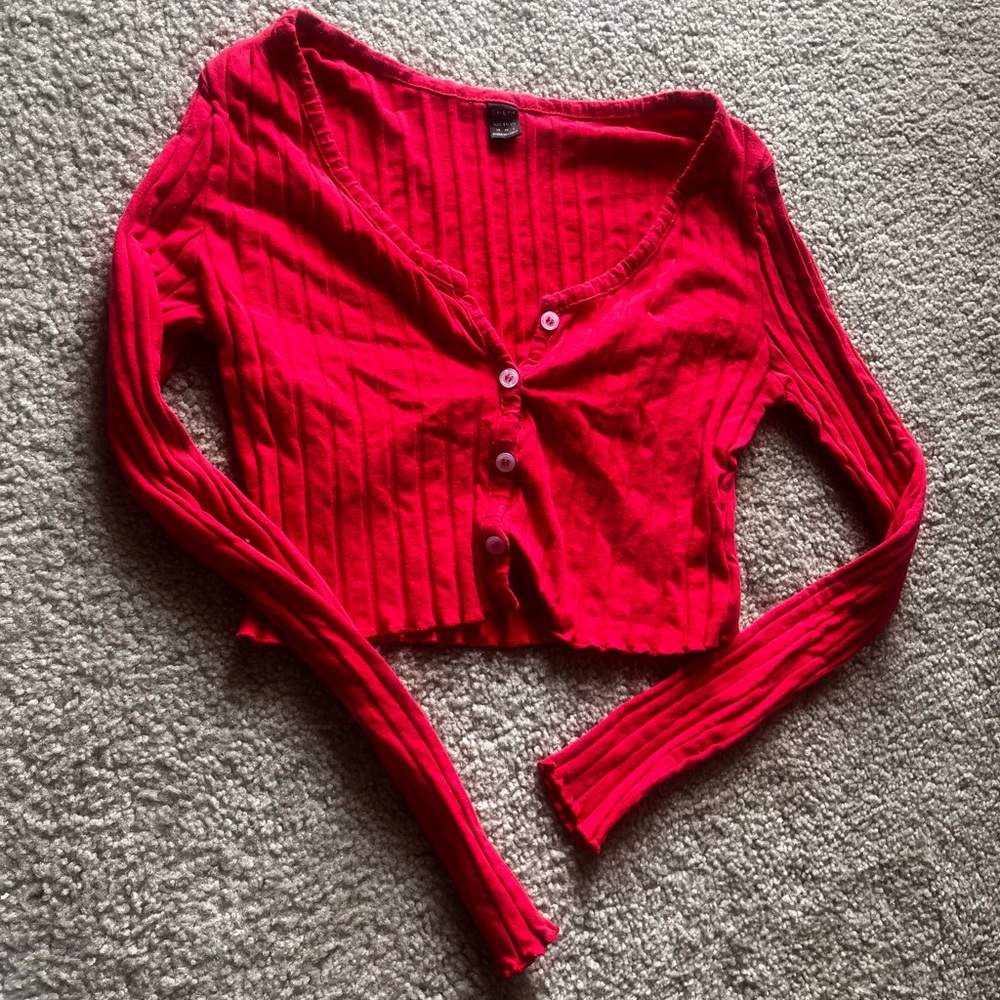 3 Pack Ribbed Button-Up Crop Top - Picture 5 of 8